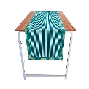 Passadeira Listra Verde com Borda Abacaxi Verde