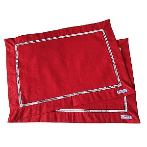 Jogo Americano Vermelho Ponto Palito