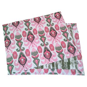 Jogo Americano Ikat Rosa e Verde
