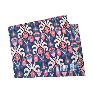 Jogo Americano Ikat Azul e Rosa