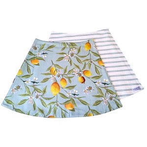 Jogo Americano Mesa Redonda Limão Siciliano  Azul