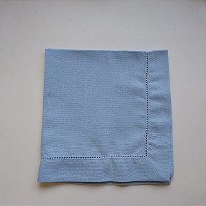 Guardanapo Linho Misto Azul Bebê Ponto Ajour 45x45
