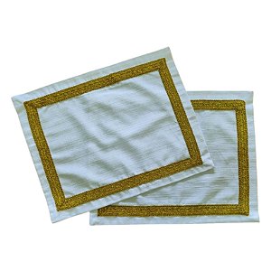 Jogo Americano Branco com Dourado