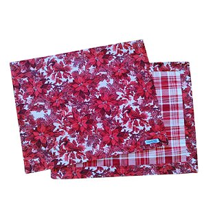 Jogo Americano Flor Natal Xadrez