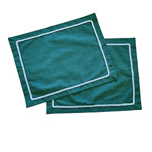 Jogo Americano Verde Liso com Prata