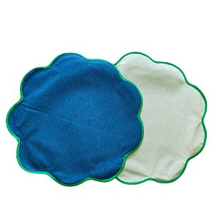 Jogo Americano Aquatic Azul com Branco borda Verde