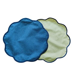 Jogo Americano Aquatic Azul com Bege borda Azul