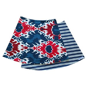 Jogo Americano Ikat Azul e Vermelho