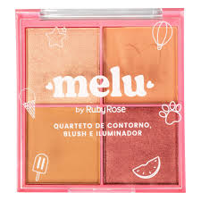 Quarteto Contorno Blush Iluminador Melu  Rubyrose