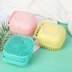 Esponja de Silicone Para Banho Massageador Com Dispenser Para sabonete