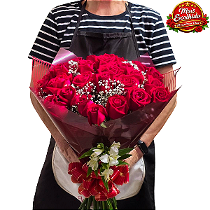 Buquê Caldas da Rainha - 24 Rosas Nacionais