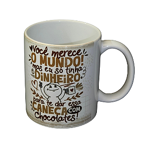 ADICIONAL - Caneca de porcelana 310ml - Mundo de Chocolate