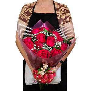 Buquê Aveiro - 12 Rosas Nacionais