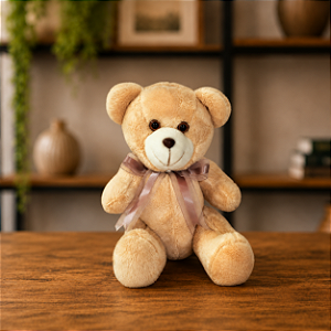 ADICIONAL - Urso de pelúcia articulado com laço MÉDIO