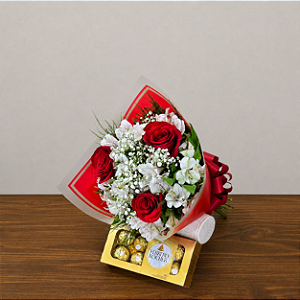 Kit Mariza - Rosas IMPORTADAS + Ferrero Rocher 100g