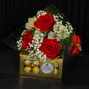 Kit Mariza - Rosas IMPORTADAS + Ferrero Rocher 100g