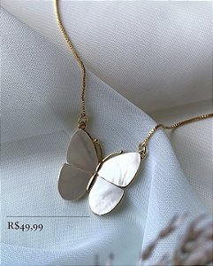 Colar madrepérola Borboleta