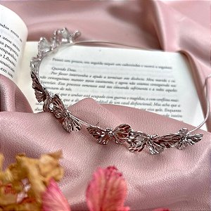 Tiara Borboletas Prata