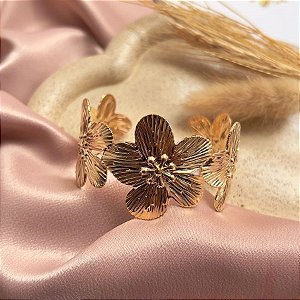 Bracelete Flores Dourado