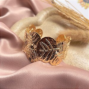 Bracelete Folhas Dourado