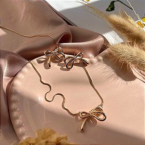 Conjunto Colar + Brinco Laço