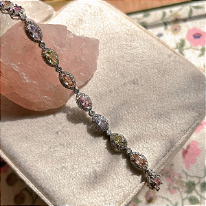 Pulseira Riviera Colorida Prata Athena