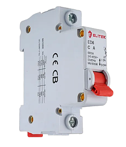 Mini Disjuntor Unipolar 20A Curva C 6KA 240-415V IEC 10