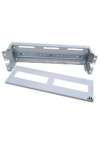 Painel de Disjuntores 3U PDU Rack, Protetor Acrílico, Recuo Frontal, Trilho Din, Cinza Ral 7035 - Até 20 Janelas Destacáveis Com Barramentos