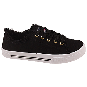 Tênis Casual Feminino Lona Desfiado Moleca 5667322