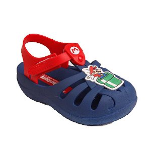 Sandália Infantil Masculina Grendene 22964 Super Mario Brothers