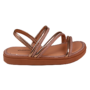 Sandália Flatform Feminina Tiras Em Strass Mississipi Mi592