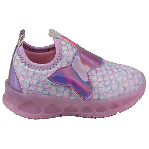 Tênis Menina Novopé 3000139 Sereia Led