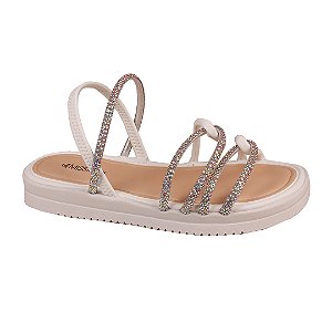 Sandália Flatform Papete Feminina Em Strass Mississipi Mi718