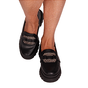Sapato Loafer Feminino Sola Alta Slip On Confortável Dakota D0292