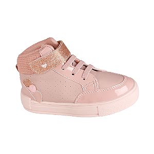 Tênis Cano Alto Infantil Com Glitter Menina Jet Kids 30082