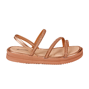 Sandália flatform Metalizada Confortável Feminino Mississipi Me353
