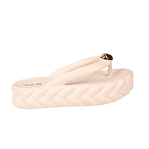 Sandália flatform Confortável Casual Pedraria Feminino Evva Corda Abs