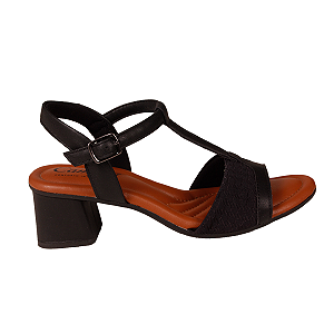 Sandália Salto Bloco Calce Fácil Conforto Feminino Campesi Ce143