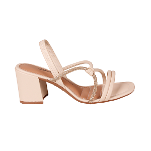 Sandália Salto Bloco Strass Calce Fácil Moda Feminino Dakota Y9961