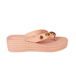 Tamanco Anabela Pedraria Dedo Confortável Feminino Beira Rio 8561104