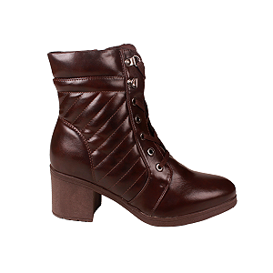 Coturno Salto Bloco Cano Curto Original Feminino Moon City 73202