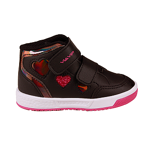 Tenis Casual Confortável Cano Alto Menina Via Vip Vv 2826 Bb