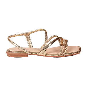 Sandália rasteira Casual Verão Brilho Feminino Mississipi J0661