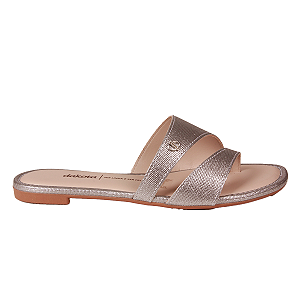 Sandália rasteira Conforto Brilho Moda Feminino Dakota Dc321