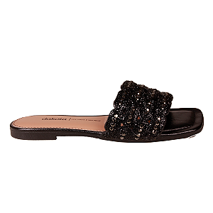 Tamanco rasteira Slide Casual Brilho Feminino Dakota Db941