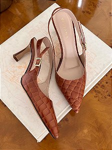 Scarpin Croco Wood Paty
