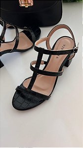 Sandália Taissa Croco Preto