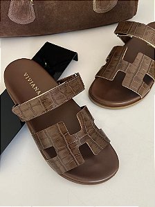 Papete Lyra Croco Cacau