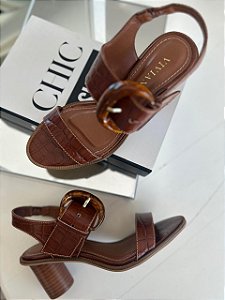 Sandália Marcela Croco Wood