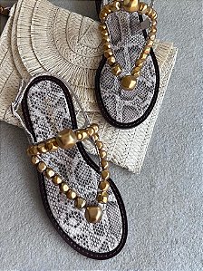 Rasteira Felícia Preto e Branco